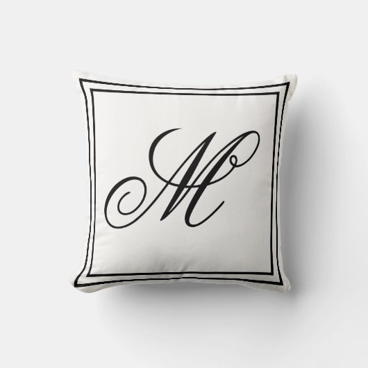 Elegante witte throw met custom monogram kussen (Voorkant)