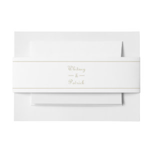 Elegante witte trouwuitnodiging met gouden schrift uitnodigingen wikkel