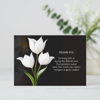 Elegante Witte Tulpen in het Donker Bedankkaart
