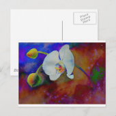 Elegante witte waterverf bloemenorchidee schilderi briefkaart (Voorkant / Achterkant)