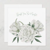 Elegante witte Waterverf Flowers Dank u kaart (Voorkant / Achterkant)