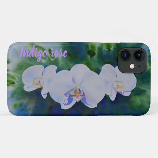 Elegante witte waterverf tropische boho orchideeën Case-Mate iPhone case (Achterkant (horizontaal))
