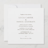 Elegante Witte Wildflower Chic Square bruiloft Kaart (Achterkant)