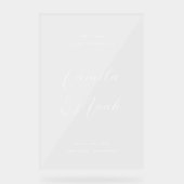 Elegante witte winter bruiloft welkom acryl bord (Voorkant)