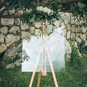 Elegante witte winter bruiloft welkom acryl bord