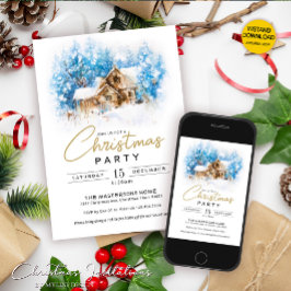 Elegante witte winter Wonderland Kerstfeest Kaart