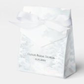 Elegante Witte Winterdennen Bruidsdouche Bedankdoosjes (Voorkant Zijde)