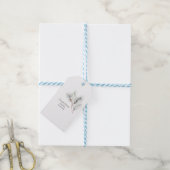 Elegante Witte Winterdennen Bruidsdouche Cadeaulabel (Met Touw)
