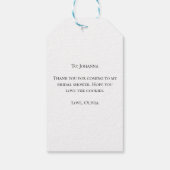 Elegante Witte Winterdennen Bruidsdouche Cadeaulabel (Achterkant)