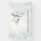 Elegante witte winterdennen bruidsdouche spandoek (Verticaal)