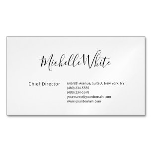 Elegante Witte Zakelijke Moderne Magnetisch Visitekaartje