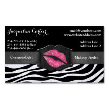 Elegante Witte Zebra Glitter Kiss Cosmetologist