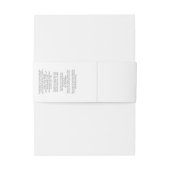 Elegante witte zeep buikband uitnodigingen wikkel (Achterkant Voorbeeld)
