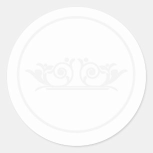Elegante witte/zilveren bruiloft envelop afdichtin ronde sticker