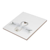 Elegante witte zwanen uit liefde tegeltje (Zijkant)
