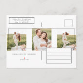 Elegante Witte Zwarte Hart Typografie Save the Dat Aankondigingskaart (Achterkant)