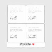 Elegante witte zwarte kaars productlabel sticker (Vel)