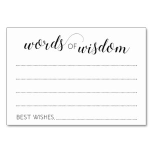 Elegante Woorden van Wijsheid Bruiloft Advies Kaar Kaart