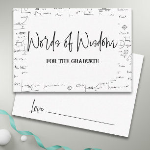 Elegante woorden van wijsheid Wiskunde Afstuderen Informatiekaartje