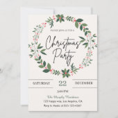 Elégante Wreath Christmas Party Invitation (Devant)