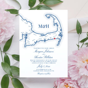 Elegante Wychmere Beach Club Cape Cod bruiloft Kaart