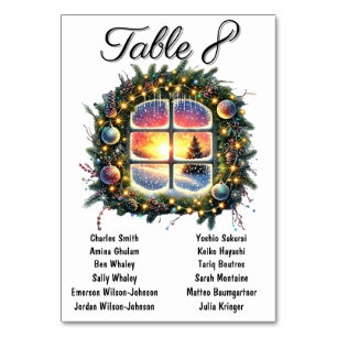 Elegante Xmas Trouwtafel Zitting Grafiek Kaarten