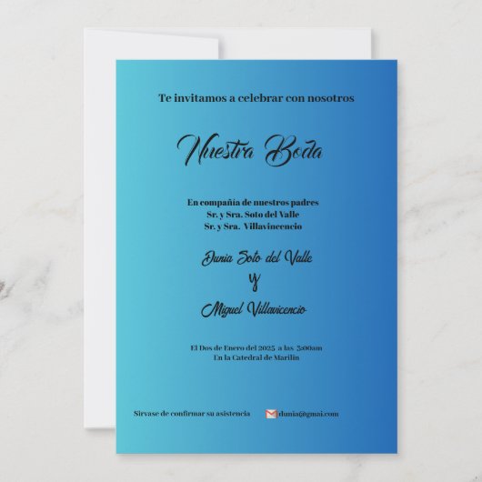 Elegante y Moderna Invitation (Devant)