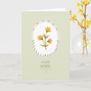 Elegante Yellow Flower Verjaardag Kaart