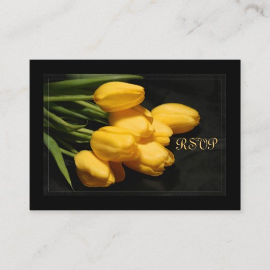 Elegante Yellow Tulip RSVP Wedding Kaart (Voorkant)