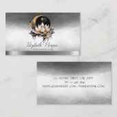 Elegante Yoga Instructeur Lotus Moon Zon Zilver Visitekaartje (Voorkant / Achterkant)