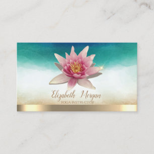 Elegante yogadocent aquarel lotus visitekaartje