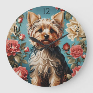 Elegante Yorkshire Terrier Portrait Roos Tuin Grote Klok