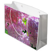 Elegante zacht roze bloemblaadjes roze hortensia's large cadeauzakje (Achterkant Gekanteld)