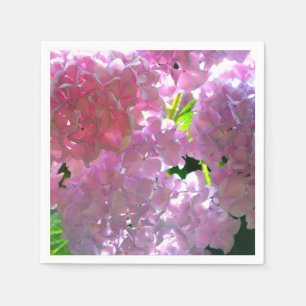 Elegante zacht roze bloemblaadjes roze hortensia's servetten
