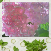 Elegante zacht roze bloemblaadjes roze hortensia's theedoek (Gevouwen)