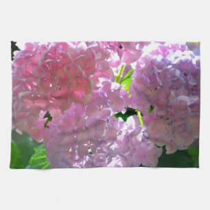 Elegante zacht roze bloemblaadjes roze hortensia's theedoek