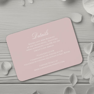 Elegante Zacht Roze Trouwinformatie Kaart