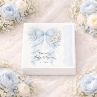 Elegante zachte blauwe strik bloem jongens babysho