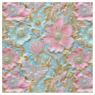 Elegante zachte blauwe zachte roze bloem cloisonne stof