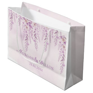 Elegante zachte blos lavendel bloemige bruiloft groot cadeauzakje