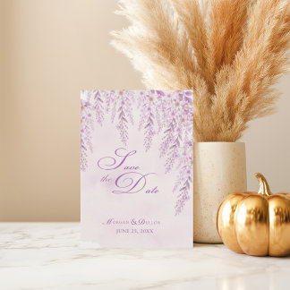 Elegante zachte blos lavendel bloemige bruiloft save the date