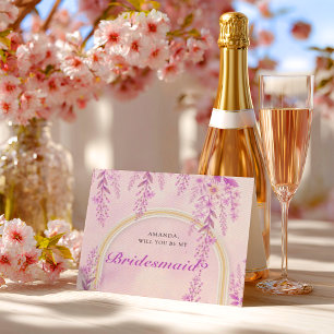 Elegante zachte blush lavendel trouw bruidsmeisje  briefkaart