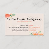 Elegante zachte kaars soja was zelfgemaakt visitekaartje (Achterkant)