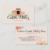 Elegante zachte kaars soja was zelfgemaakt visitekaartje (Voorkant / Achterkant)