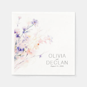 Elegante zachte Paarse en blush bloemen Servet