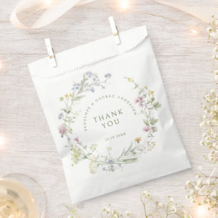 Elegante zachte pastel Wildflower Botanische bruil Bedankzakje