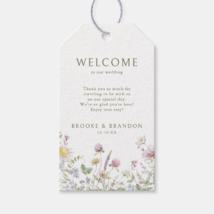 Elegante zachte pastel Wildflower Botanische bruil Cadeaulabel