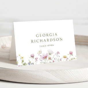 Elegante zachte pastel Wildflower Botanische bruil Kaart
