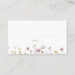 Elegante zachte pastel Wildflower Botanische bruil Plaatskaartje