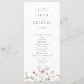 Elegante zachte pastel Wildflower Botanische bruil Programma (Voorkant)